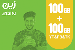 بطاقة زين لشحن الانترنت 100 جيجا + 125 جيجا يوتيوب و فيسبوك و تيك توك لمدة 3 أشهر